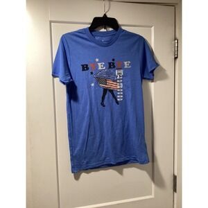 Academy Sports Outdoors Womens Bye Bye Patriotic Graphic T-Shirt Blue Small NWT
